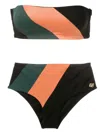 Brigitte Diagonal Stripe Print Bikini In Multicolour