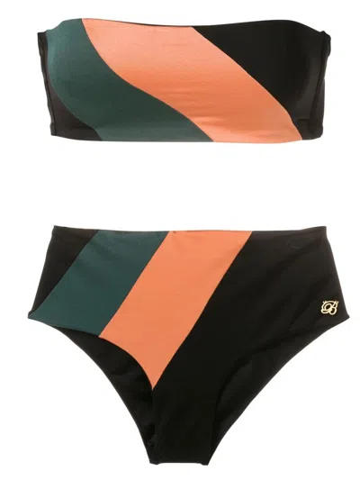 Brigitte Diagonal Stripe Print Bikini In Multicolour
