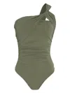 Brigitte Draped Swimsuit In Green