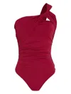 Brigitte Draped Swimsuit In Rot