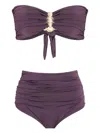 Brigitte Embellished High-waisted Bikini Set