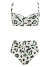 Brigitte Emerald-print Bikini In White