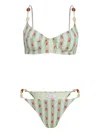 Brigitte Eva Strawberry-print Bikini In Green