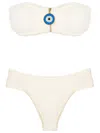 Brigitte Evil-eye Strapless Bikini In White