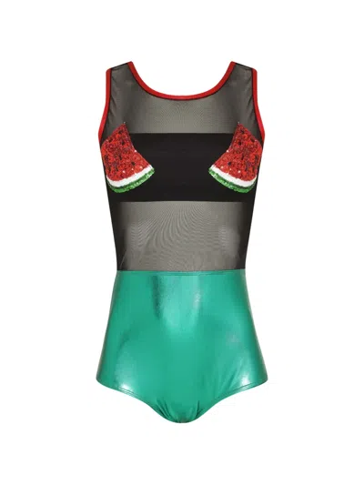 Brigitte Festival Melancia Sequin-embellished Bodysuit In Multi