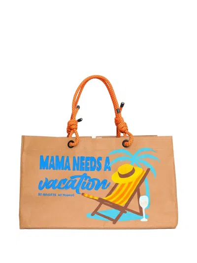 Brigitte Graphic-print Beach Bag In Neutral