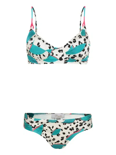 Brigitte Graphic-print Bikini Set In White