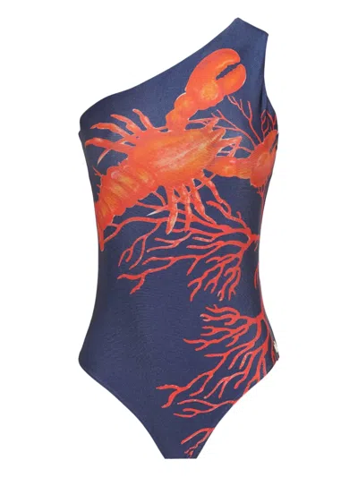 Brigitte Graphic-print Swimsuit In Blue