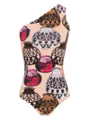Brigitte Graphic-print Swimsuit In Neutrals