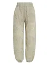 Brigitte Jasmine Eyelet-embroidered Trousers In Green