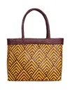 Brigitte Jurema Handwoven Geometric-pattern Beach Bag In Yellow