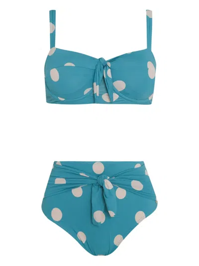Brigitte Knot-detail Bikini In Blue