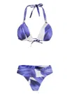Brigitte Leaf-print Bikini In Blue