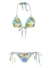 Brigitte Lemon-print Bikini Set In White