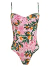Brigitte Lemon-print Swimsuit In Pink