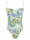 Brigitte Lemon-print Swimsuit In White