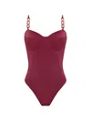 Brigitte Maíthe Strap-chain Swimsuit In Red