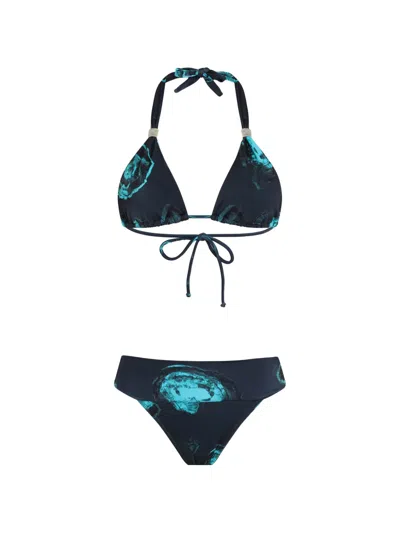 Brigitte Marina Tie-detail Printed Bikini In Blue
