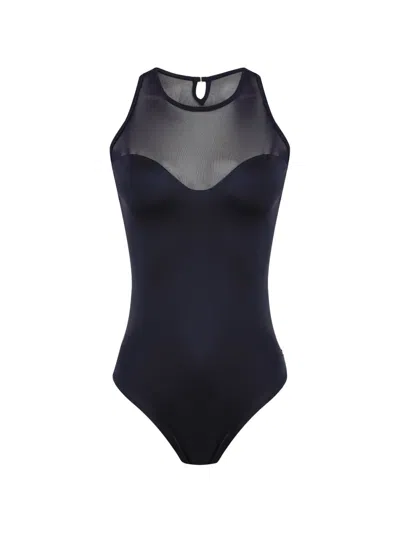 Brigitte Mesh-panel Swimsuit In Blue