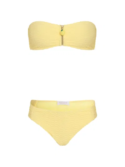 Brigitte Mia Zipped Bikini In Yellow