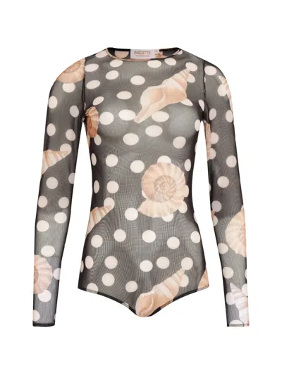 Brigitte Naila Seashell-print Bodysuit In Multi