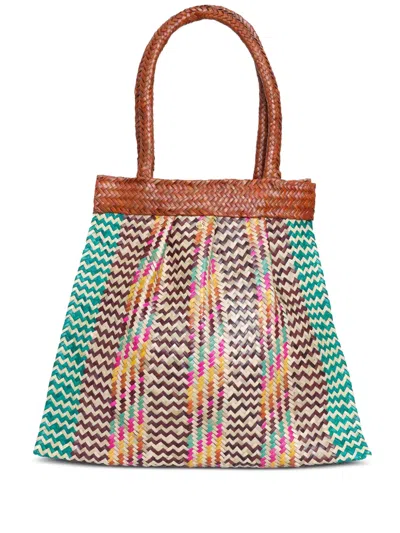 Brigitte Okan Woven Beach Bag In Brown