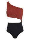 Brigitte One-shoulder Textured Swimsuit In Black