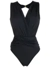Brigitte Panelled Wrap One-piece Swimsuit In Black