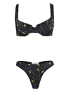 Brigitte Plane-print Bikini Set In Blue