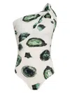 Brigitte Printed Swimsuit In White