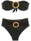 Brigitte Ring-detail Bandeau Bikini Set In Black