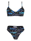 Brigitte Sardines-print Bikini In Blue