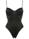 Brigitte Spaghetti-straps High-cut Swimsuit In Black