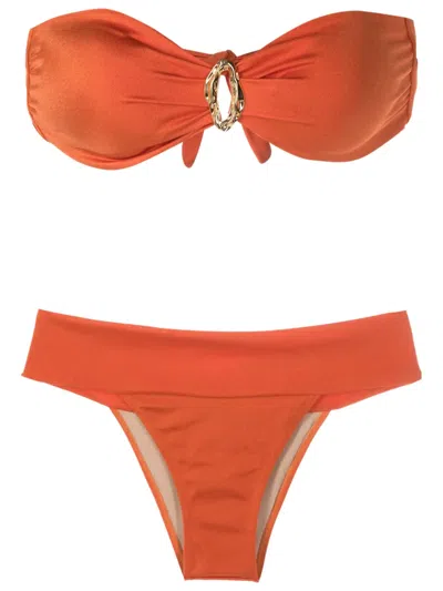 Brigitte Strapless Mid-rise Bikini In Orange