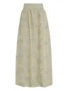 Brigitte Zahra Eyelet-embroidered Midi Skirt In Neutral