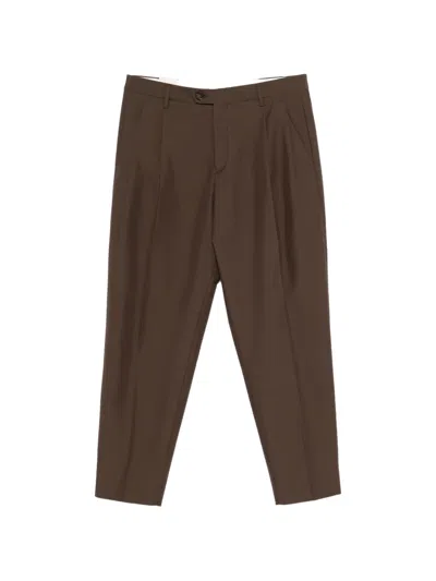 Briglia 1949 Arnos Pleated Pressed-crease Trousers In Brown