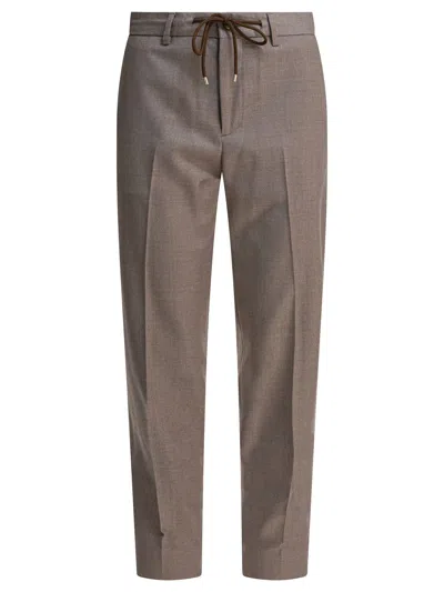 Briglia 1949 Beige Virgin Wool Trousers In Brown