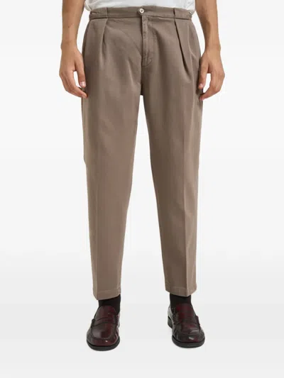 Briglia 1949 Bellod Pleated Tapered Trousers In Brown