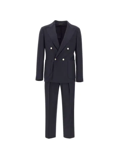 Briglia 1949 Bolgheri Double-breasted Suit In Blue