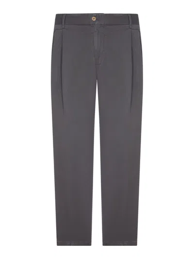 Briglia 1949 Cotton Chino Trousers With Pleats In Gray