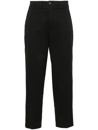 Briglia 1949 Cotton Tapered-leg Trousers In Black