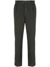 Briglia 1949 Logo-patch Corduroy Tapered Trousers In Green