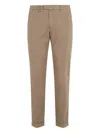 Briglia 1949 Pantalone Ventre Piatto Raso Cotone In Brown