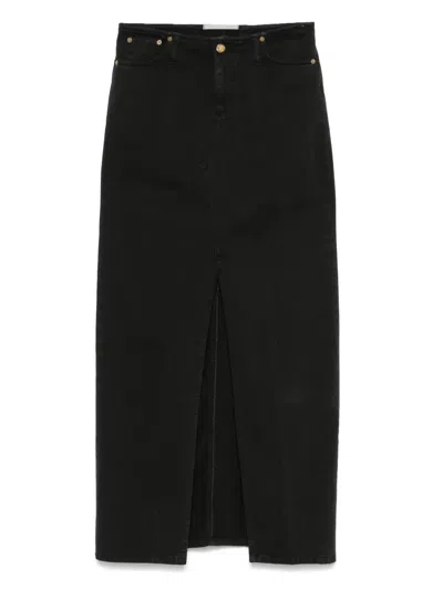 Briglia 1949 Denim Maxi Skirt In Black