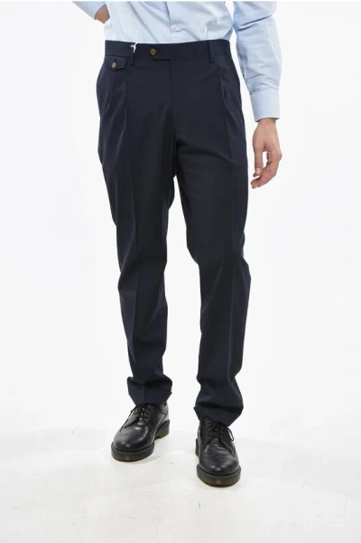 Briglia 1949 Double-pleated Pants With Cuffed Hem In Black