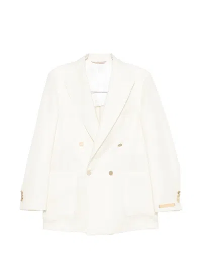 Briglia 1949 Double-breasted Peaked-lapels Blazer In White