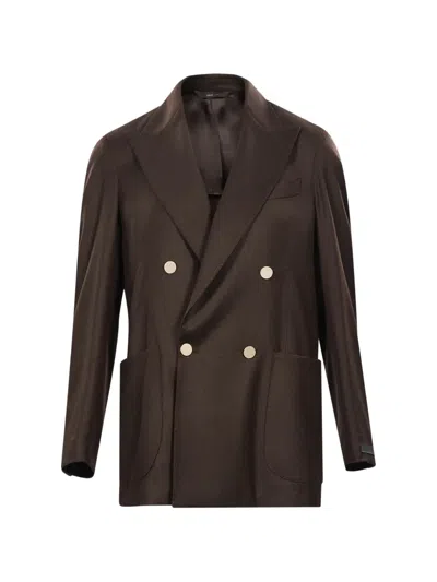 Briglia 1949 Double-breasted Peak-lapel Blazer In Animal Print