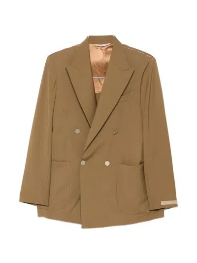 Briglia 1949 Double-breasted Pocket Blazer In Brown
