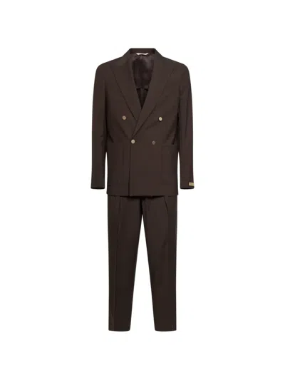Briglia 1949 Double-breasted Suit In Brown