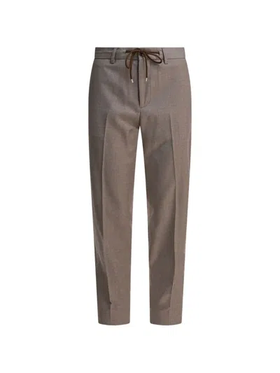 Briglia 1949 Drawstring Virgin Wool Trousers In Neutral